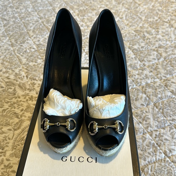 Gucci black wedge espadrilles - Picture 1 of 3